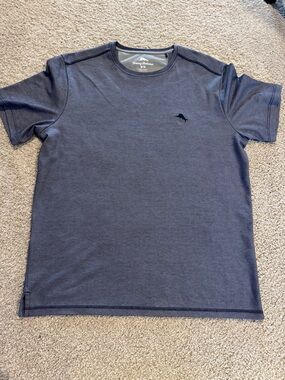 Tommy Bahama Short-Sleeve Tee in Heathered Navy with Embroidered Marlin